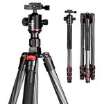 Manbily 68 Inches Carbon Fiber Camera Tripod 28mm Monopod with 360 Degree Ball Head, Travel Tripod with Quick Release Plate and Bag for DSLR Camera Video Camcorder (MC-284)