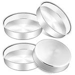 Joyfair 8 Inch Cake Tin Set of 4, Stainless Steel Round Cake Baking Pans for Layer Cake Birthday/Wedding/Christmas, Oven Toaster Bakeware, Non-Toxic & Healthy, Mirror Finish & Dishwasher Safe (20cm)