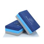 Wiselife Blue Grey Pro Yoga Blocks | Yoga Bricks (Pack of 2, Extra Large Size), High Density Premium TPE Foam Material, Soft Surface, Triple Layer for Optimum Balance, Support & Cushion