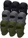 SATINIOR 9 Pcs Ski Mask for Men Full Face Cover UV Sun Protection Cooling Balaclava Neck Gaiter Clothing Scarf Bandana, Dark Gray, Black, Army Green, One Size