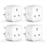 Smart Plug Alexa Plugs, Aoycocr Smart Socket WiFi Plug Works with Amazon Alexa (Echo & Echo Dot), Google Home, APP Remote Voice Control Wireless WiFi Switch Timer Plug, 2.4Ghz WiFi Only, 13A, 4Pack