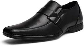 Bruno Marc Men's Dress Shoes Formal Square Toe Slip On Loafers Leather Shoes Giorgio-3 Black Size 12 M US