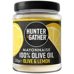 Hunter & Gather Olive and Lemon Olive Oil Mayonnaise 250g | Seed Oil Free I Made with Olive Oil & British Free Range Egg Yolk | Paleo, Keto, Sugar and Gluten Free Olive Oil Mayo