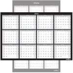 WallDeca Large Dry Erase Calendar for Wall - 2024 Wall Calendar Dry Erase Monthly Yearly Planner - Laminated White Board Calendar Sheet - Horizontal/Vertical Layout - 24" x 36" Dry Erase Wall Calendar