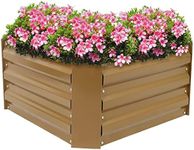 Sunnydaze 24-Inch Square Galvanized Steel Raised Garden Bed - Outdoor Raised Planter for Vegetables and Flowers - Brown