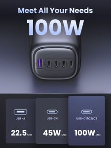 UGREEN 100W USB-C Charger – 5-Port Fast Charging Adapter