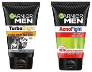 Garnier Men Power White Anti-Pollution Double Action Facewash, 100gm And Garnier Men Acno Fight Anti-Pimple Facewash, 100gm