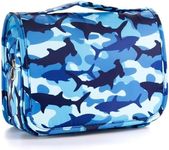 Vipdeal Kids Hanging Toiletry Bag for Girls and Boys, Shark-Blue, Kids Hanging Toiletry Bag for Boys