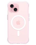 ORNARTO Air Case for iPhone 15,Compatible with MagSafe,Clear Military-Grade Drop Protection Phone Cases Cover for iPhone 15 6.1"-Pink