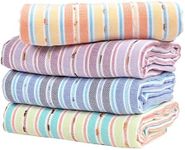 Cacala Extra Large Hand loomed Turkish Bath Towels Set of 4, 100% Cotton Quick-Drying and Lightweight Perfect for Travel, Camping, Gym and Beach