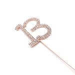 World of Sparkles 6cm Cake Toppers with Silver Diamante Rhinestones Diamonds and Rose Gold Base for Anniversary, Birthday Kids Children Adults Party