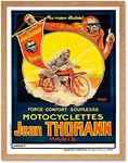 Advert Transport Thomann Motorcycle Bike France Monkey Art Print Framed Poster Wall Decor 12X16 Inch