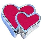 Double Red Hearts Floating Locket C
