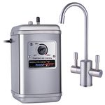 Ready Hot 41-RH-150-F560-BN Compact Water Dispenser, Manual Temperature Control, Reverse Osmosis Compatible, Includes Hot and Cold Dual-Lever Faucet, Brushed Nickel