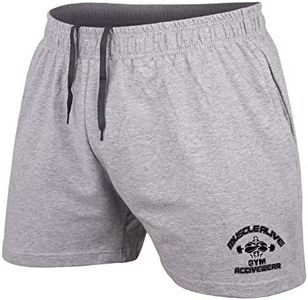 Hommes La Musculation Gym Faire des Exercices Short Terry Cotton,Gris,M