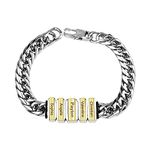 Ruibeila Father's Day Gift Personalized Cuban Link Men's Bracelet With Custom Names Beads Custom ID Bracelet for Men