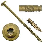 #14 x 4 Construction Lag Screw Exterior Coated Torx/Star Drive Heavy Duty Structural Lag Screw Far Superior to Common Lag Screws - Modified Truss Washer Head - 100 Screw Count