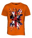 Candymix - Great Britain Union Jack Abstract Flag Print - Mens T Shirt Top T-Shirt, Size X-Large, Colour Orange