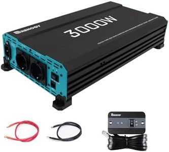 Renogy 3000 W / 6000 W Onduleur à Onde sinusoïdale Pure 12 V à 230 V avec Circuit prioritaire Convertisseur de Tension avec 2 Prises européennes pour appareils ménagers