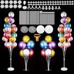 2 Set Balloon Column Kits & 2 Set Balloon Table Stand Kits, Balloon Flower Clips, Balloon Decorating Strips, Glue Points, Knotter for Birthday Baby Shower Wedding Holiday Party