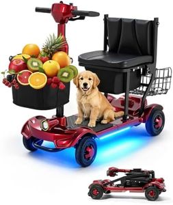 Ecomobi MS02-F 20/30Miles 4 Wheels Foldable Mobility Scooter for Adults&Seniors, 46Lbs Lightweight & 350W Powered Electric Folding Wheelchair, Removable Battery Compact & Convenient for Travel