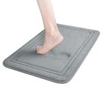 ITSOFT Memory Foam Bath Mat, 31x20, Non Slip, Machine Washable, Quick Dry & Absorbent, Grey