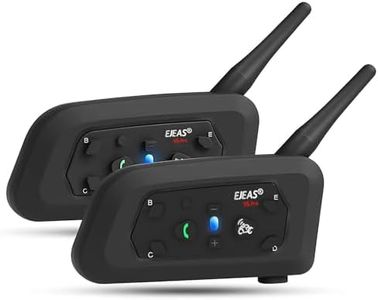 EJEAS V6 Pro Motorcycle Helmet Bluetooth Intercom, 2-Way 1200M Motorcycle Bluetooth Headset Universal Communication System with Noise Cancellation and Waterproof for Dirt Bike/ATV/Snowmobile (2PCS)