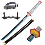 lkjad Replica Swords Sword Cosplay Swords Tomioka Giyuu Samurai Sword, Katana Sword Plastic Toy Sword for Costume Play Halloween Cosplay Gift 30 in