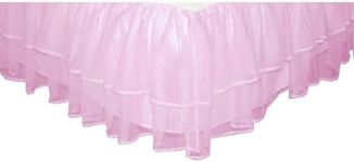 Tadpoles Triple Layer Tulle Twin Bed Skirt | 39" x 75" with a 16" Drop | Made of 100% Polyester Panels, 80% Polyester & 20% Cotton Lining | Soft, Smooth & Durable | Ideal for Kids | Pink