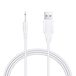 Hustery USB Vibrator Cable Cord Compatible with Rechargeable Vibrators Universal Charger 3ft White