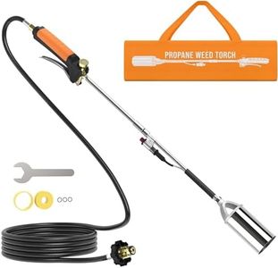 CALPOSE Propane Torch Weed Burner, Flamethrower High Output 1800,000 BTU with 12FT Hose, Weed Torch with Flame Control and Button Igniter for Garden Wood Roofing Snow Road Charcoal Start