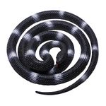 JIAHG 75" Long Rubber Snake Toy Realistic Plastic Snake Toy Kids Play Animal Snake Figure Halloween Pranks Tricky Toys Horror Decorations Lifelike Snake Toys for Garden Birds Pets Scary
