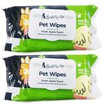 Agirav Hypoallergenic Dog Wipes, Cleaning and Odor-Controlling Grooming Wipes for Paws, Body, and Butt, Perfect for Puppy and Adult Dogs, Fresh Apple Scent, 200 Wipes Count