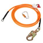 Steel Cable Core Flip Line Kits 12 mm x 2.4 m / 3 m / 3.6 m, Steel Core Lanyard with Triple Lock Carabiner, Adjustable Lanyard Climbing Mountain Ropes for Tree Climbers, Arborists, Fall Protection (12