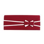 Premium Matte 2-Tone Bow Front Flap Clutch Evening Bag, Burgundy By Trendsblue