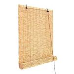 GREENKING Bamboo Roller Blinds 100x170cm Nature Home Wooden Window Shade Upgrade Rope Adjustment Roman Blind Drape Curtain for Window Privacy Garden Patio Outdoor Sun Shade