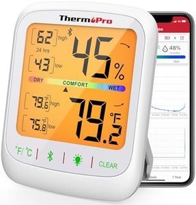 ThermoPro TP359 Bluetooth Thermometer Humidity Meter 260FT Wireless Hygrometer with APP Alerts and Graph Room Thermometer with Data Storage Temperature and Humidity Sensor for Home Greenhouse Garage