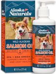 Wild Alaskan Salmon Fish Oil for Dogs Skin and Coat – EPA + DHA Omega 3 Oil - Fatty Acids Dog Supplements - Support Fur Coat and Brain Health - Natural Liquid Food Topper for Pets – 8 oz. Pump