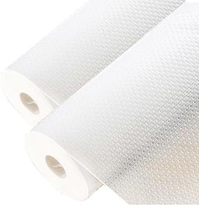 2-Pack 60cm x 500cm Shelf Liner Non Slip Mat, Clear Drawer Liners for Kitchen Cabinet, Pantry, Cupboard, Fridge Shelf, Waterproof Easy Cut Non-Adhesive Free Drawer Liner