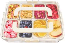 ZELECKS Portable Snackle Box Container - Snackable Box Organizer with 8 Big Compartments for Fruits, Veggies, Nuts, Candies and Snacks