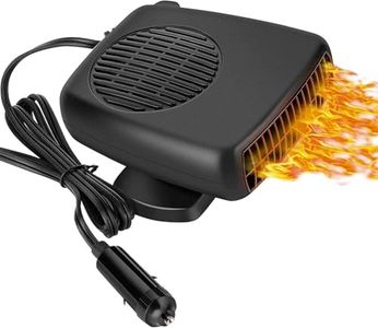 Portable Car Heater, 12V Windshield Defogger Defroster, 2 in 1 Type Heater, Plug in Cigarette Lighter Car Windshield Fan (black)