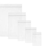 Naler 500pcs Small Clear Bags, 5 Size Resealable Poly Bags Storage Plastic Bags for Jewelry Making, Candy, Pill, Beads