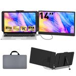 MarsMyth Laptop Screen Extender - 14" FHD Portable Dual Monitor Extender DP/Thunderbolt USB Type-C and HDMI Plug and Play - Portable Monitor for Laptops(Maxinum for 16"),Windows/MacOS/Linux/Chrome