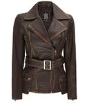 Motorcycle Leather Jackets for Womens | [1302165] Victoria Brown, XL