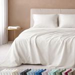California Design Den Queen Size Sheet Set - Luxuriously Soft 600 Thread Count Sateen, 100% Cotton Sheets, Deep Pocket Bedding Set with All Around Elastic for a Snug Fit - True Ivory