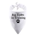 1 Piece Big Sister/Brother in Training Dog Bandana Dog Pregnancy Announcement Gender Reveal Gift (Big Sister White)