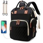 Hushco Ultra Lightweight Baby Changing Bag Unisex Backpack Nappy Bags Diaper Travel Bag for Mom and Dad | Portable Changing Mat | Pacifier Holder | Stroller/Pram Straps | USB Port (Black)