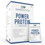 Steadfast Nutrition Power Protein | Natural Cocoa Powder | Provides 13 g of EAAs | 6.2 g of BCAA | 5.4 g of Glutamic acid | 4 g carbohydrates & 5 electrolytes per serving (60 Sachets)