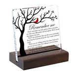 Cardinal Sympathy Gift, Sympathy Gifts, Memorial Gifts for Loss of Loved One Condolence Grief Bereavement Present in Memory of Mother Father Husband Wife - Clear Plaque Sign With Wooden Stand