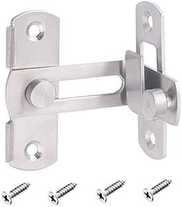 Flip Door Sliding Latch 1pc,90 Degree Stainless Steel Latch,Safety Sliding Barn Door Lock,Latch Lock,Right Angle Curved Door,Prevent Corrosions Silver Color